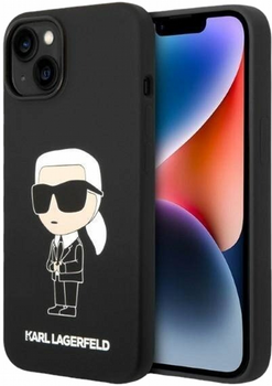 Etui CG Mobile Karl Lagerfeld Silicone Iconic do Apple iPhone 14 Plus Czarny (3666339086572)