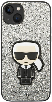 Панель CG Mobile Karl Lagerfeld Glitter Flakes Ikonik для Apple iPhone 14 Silver (3666339077396)