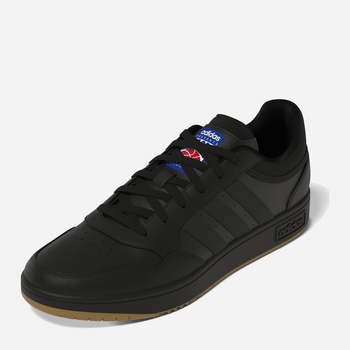 Tenisówki męskie z eko skóry do kostki adidas Hoops 3.0 GY4727 43 (UK 10) Czarne (4065426318104)