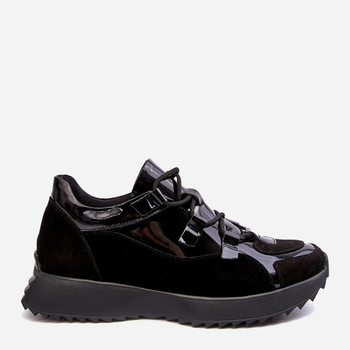 Sneakersy damskie skórzane na platformie do kostki Zazoo M01/2 41 Czarne (5905677958256)