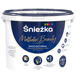 Латексна зносостійка фарба для стін та стель Śnieżka Mattlatex Beauty 1.4 кг