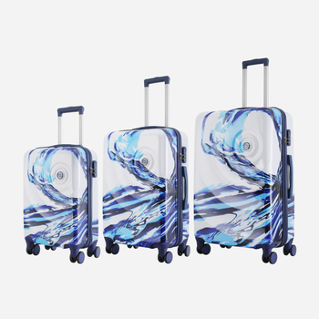 Zestaw walizek na 4 kólkach 3 szt Semi Line T5653-0 Biały/Granatowy (5903563565304)