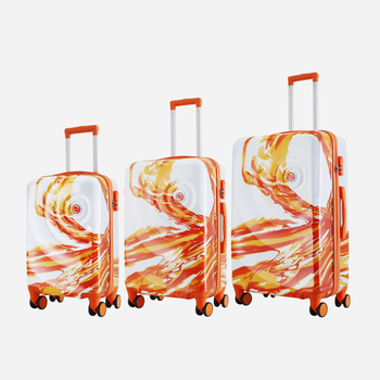 Zestaw walizek na 4 kólkach 3 szt Semi Line T5655-0 Biały/Pomarańczowy (5903563565502)