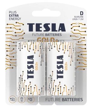 Батарейки Tesla D GOLD+ LR20 / BLISTER FOIL 2 шт.