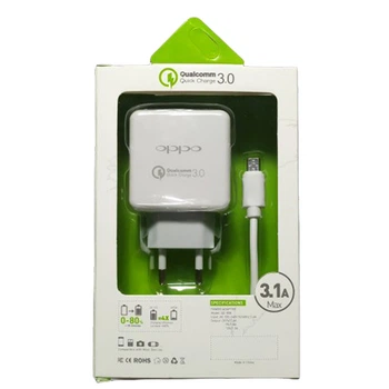 Компактний зарядний пристрій OPPO QC-808 з кабелем USB - micro US