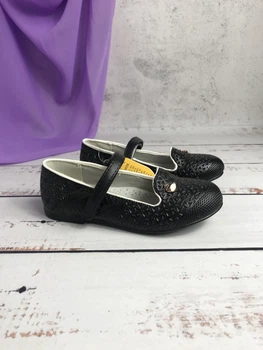 Дитячі туфлі для дівчинки Clibee 25р 16 см Чорні (690)