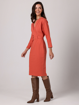 Sukienka ołówkowa damska z rozcięciem BeWear B271 2XL Czerwona (5905563718612)