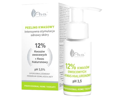 Peeling kwasowy Ava Laboratorium Professional Home Therapy kwasy owocowe 12% + kwas hialuronowy 50 ml (5906323007304)