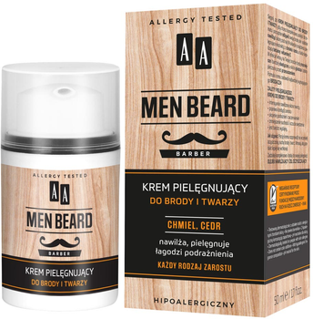 Krem do brody i twarzy AA Men Beard pielęgnujący 50 ml (5900116081663)