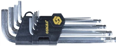 Комплект шестигранників Sigma 9 предметів 1.5-10 мм CrV середні (4022021)