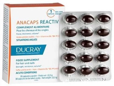 Капсули для зміцнення волосся і нігтів Ducray Анакапс Реактив №30 (3282770105346)