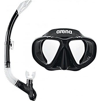 Набор маска и трубка Arena PREMIUM SNORKELING SET JR черный Детские OSFM