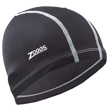 Шапочка для плавания Zoggs, взрослая, полиэстеровая, черная, универсальный размер OSFM (465035.BK)