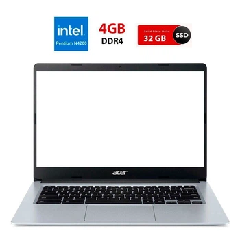 Ноутбук Acer ChromeBook CB514-1H / 14" (1920x1080) TN / Intel Pentium N4200 (4 ядра по 1.1 - 2.5 GHz) / 4 GB DDR4 / 32 GB SSD / Intel HD Graphics / WebCam / ChromeOS б/у