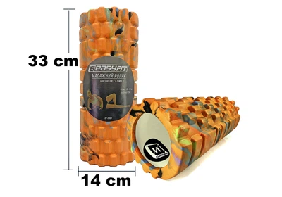 Массажный ролик EasyFit Grid Roller 33 см v.1.1 Multi Оранжевый