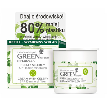 Krem Floslek Green For Skin Zielone Warzywa z selerem na dzień SPF15 50 ml (5905043008844)