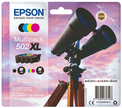 Zestaw tuszy Epson 502 XL Multipack Cyan/Magenta/Yellow/Black (8715946653198)