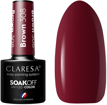 Гель-лак для нігтів Claresa Soak Off UV/LED Brown 308 5 г (5902846077886)