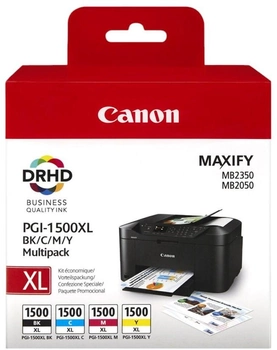 Zestaw tuszy Canon PGI-1500XL Multipack Cyan/Magenta/Yellow/Black (8714574623238)