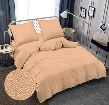 Комплект постільної білизни Zastelli Полуторний 145х210 см Beige-Camel Жатка (2100000283552)