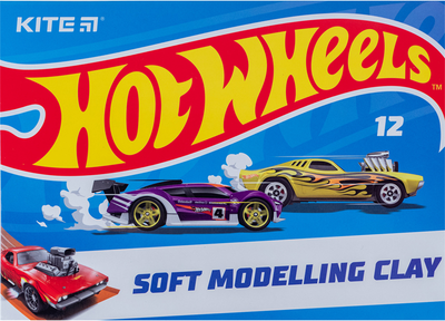Пластилін восковий Kite Hot Wheels 12 кольорів 240 г (HW23-1086)