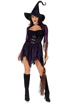 Костюм ведьмы Leg Avenue Mystical Witch S платье и шляпа SO9184 Фиолетовый