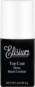 Топ Elisium Top Coat Shiny для гібридних лаків Black Confetti 9 г (5902539718201)