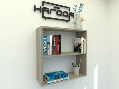 Полиця навісна книжкова, проста та зручна полиця для книг з ЛДСП ПК-46, колір Дуб трюфель