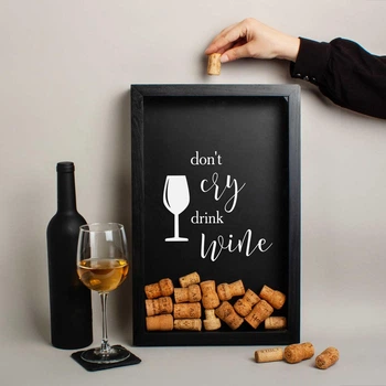 Рамка копилка "Don`t cry drink wine" для пробок PN0553