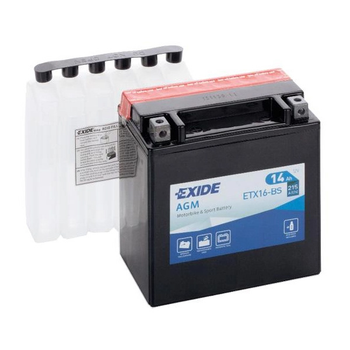 Мото аккумулятор 14Ач 215А "+" слева EXIDE, ETX16-BS