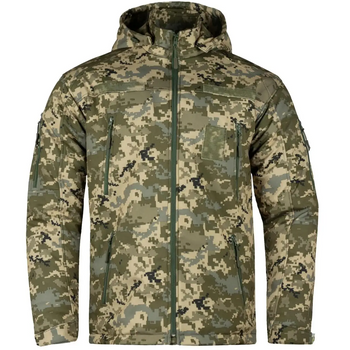 Чоловіча зимова куртка, що зберігає SoftShell Max-Heat ММ-14 з капюшоном Піксель ЗСУ XL (Kali) AI061