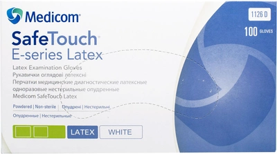 Перчатки смотровые латексные нестерильные Medicom SafeTouch E-series Latex опудренные 50 пар № M (1126-C)