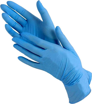Рукавички оглядові нітрилові нестерильні, текстуровані Medicom SafeTouch Slim Blue неопудрені 4.2 г 50 пар № L (1175/L)