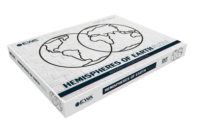 Пазл EWA интерьерный деревянный на стену HEMISPHERES OF EARTH 110x68x0,7см. 91эл. Полушария Земли