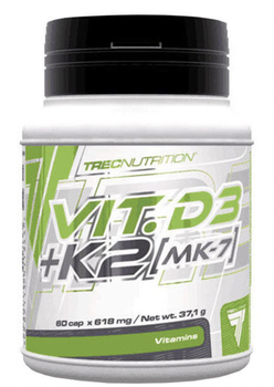 Kompleks witaminy D3 i K2 Trec Nutrition Vitamin D3 + K2 (MK-7) 60 kapsułek (5902114011833)