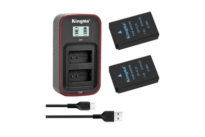 3-Pack EN-EL20 комплект из 2 аккумуляторов KingMa для Nikon EN-EL20 и двойного зарядного устройства
