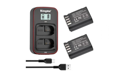 3-Pack DMW-BLK22 комплект из 2 аккумуляторов KingMa для Panasonic DMW-BLK22 и двойного зарядного устройства