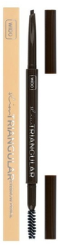 Олівець для брів Wibo Slim Triangular Eyebrow Pencil з трикутним стрижнем 2 Dark Brown (5901801670520)