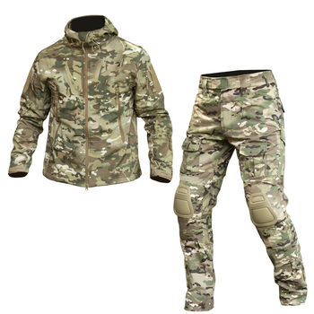 Костюм размер XL Soft Shell Caiman мультикам куртка и брюки G2 с наколенниками