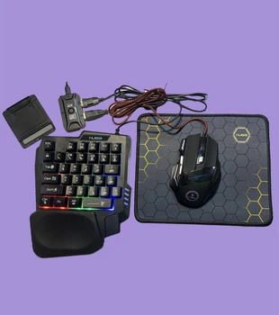 Клавіатура провідна з мишаом та конвертером VHG BX-02 One-handed Gaming Keyboard Black (Bundle)