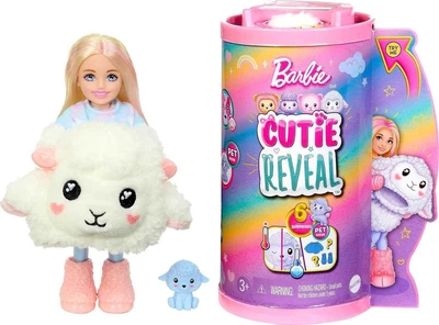 Кукла-сюрприз Barbie Cutie Reveal Chelsea Lamb Plush Челси в костюме Ягненок Милашка проявляшка (HKR18)