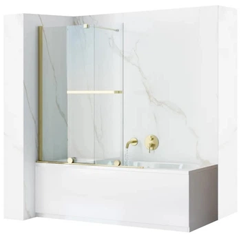 Шторка для ванни Rea Fabian 100 brushed gold розсувна REA-K6527