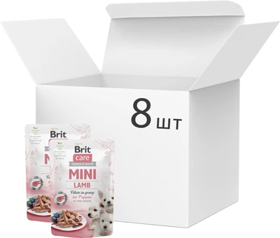 Вологий корм для щенят Brit Care Mini pouch філе в соусі Ягня