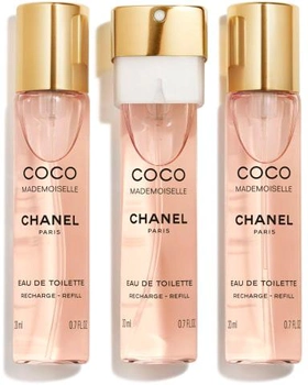 Zestaw wkładów wymiennych damskich Chanel Woda toaletowa Chanel Coco Mademoiselle 3 x 20 ml (3145891160406)