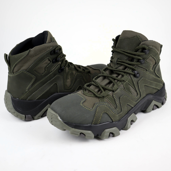 Ботинки кожаные OKSY TACTICAL Olive демисезонные 46 размер