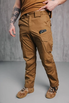Мужские крепкие штаны «Kayman» койот с усиленными зонами и накладными карманами Rip-stop 32-32