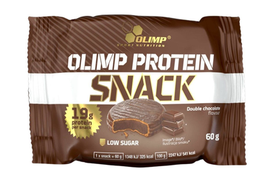 Ciasteczka proteinowe Olimp Protein Snack 60 g Podwójna czekolada (5901330075049)