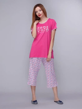 Домашній одяг U. S. Polo Assn - Футболка та бриджі 15601 фуксія, S