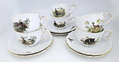 Сервиз чайный Gloria fine porcelain Bavaria Handwork Bayreuth Made in Germany Охота 12 предметов d-16см, 250мл