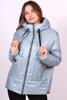 Куртка короткая женская Актуаль 122 плащевка лаке джинсовая 50